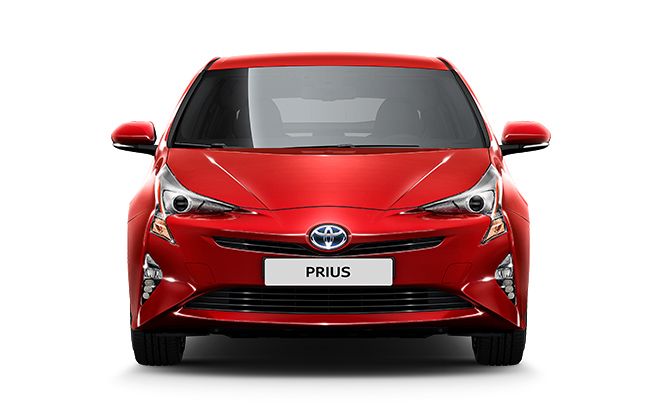 Červená Toyota Prius - předem