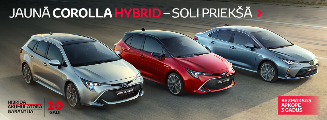 Jaunās Corolla Hybrid iepazīšanās piedāvājums